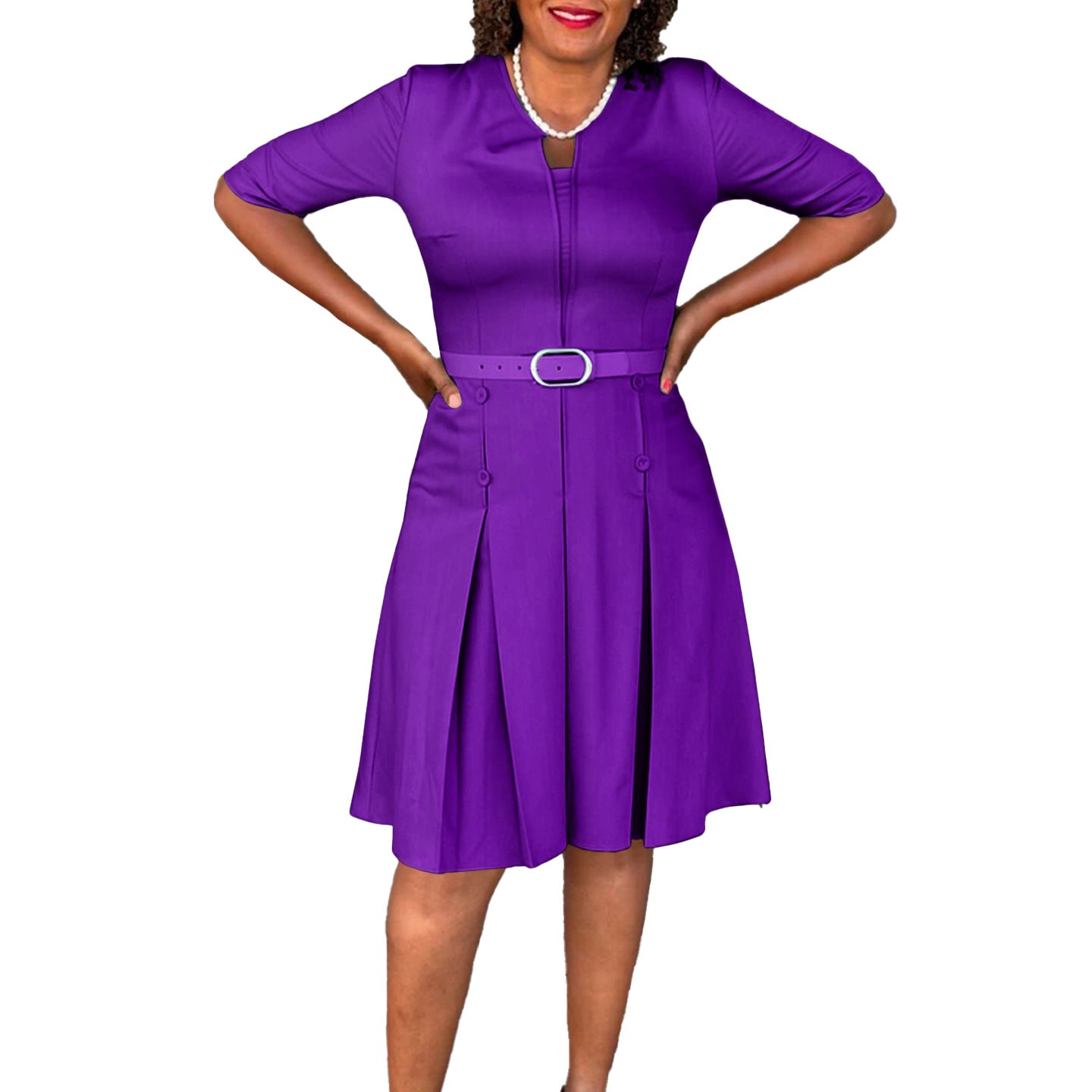 Women's Summer Fashion Elegant Ol Solid Color Dresses
