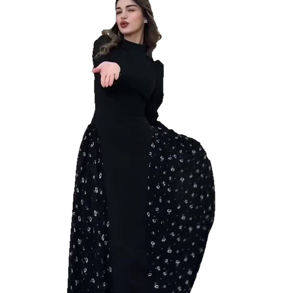 Women's Design Round Neck Small Floral Dress Dresses