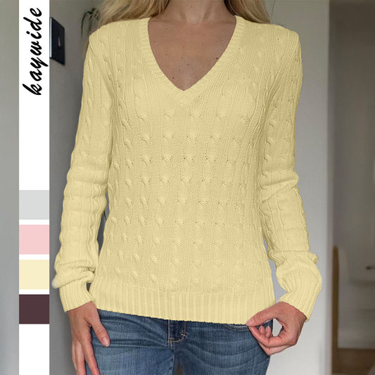 Women's Casual Minimalist Long Sleeve Solid Color Sweater