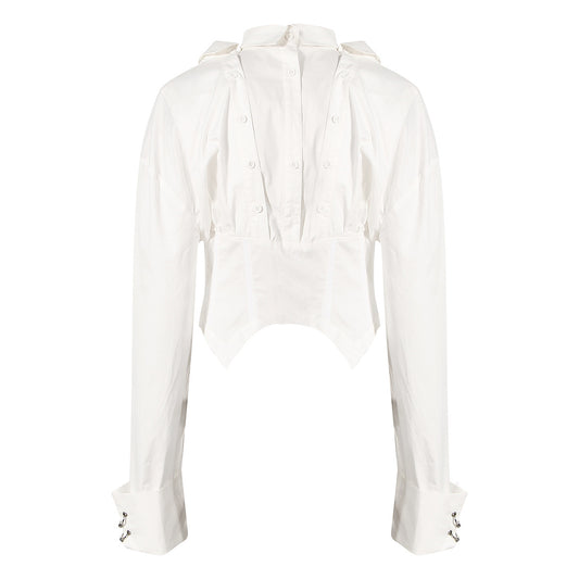 Women's Fishbone Shirt For Niche Design Waist Blouses