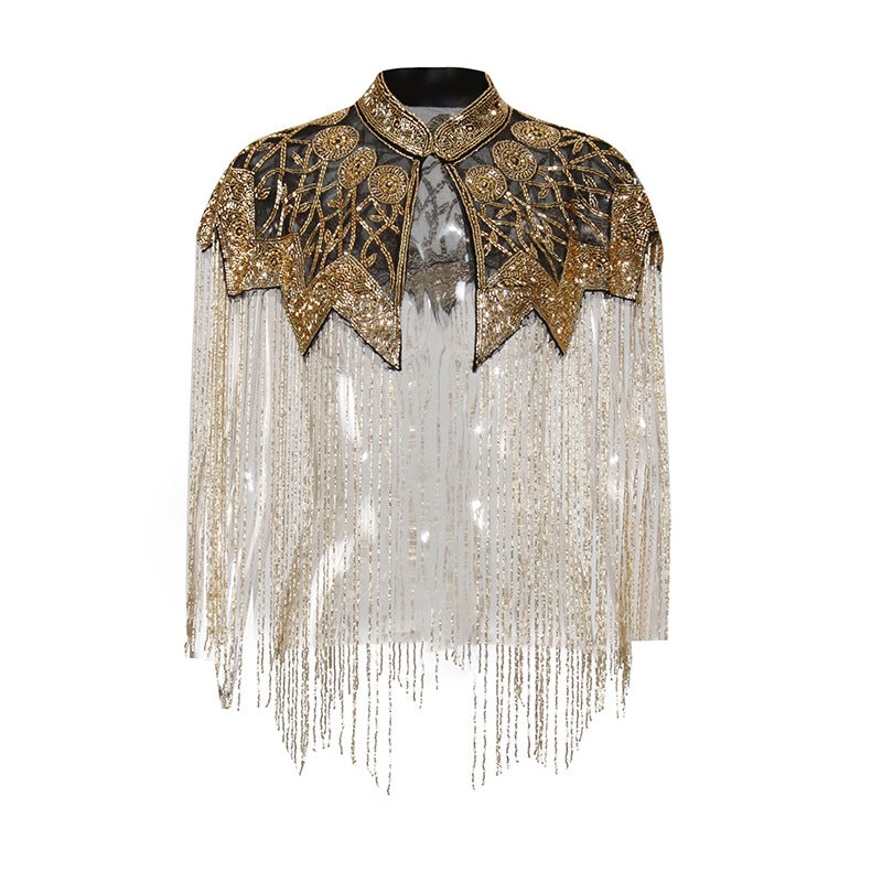 Women's Style High-grade Waistcoat Niche Beaded Tassel Coats