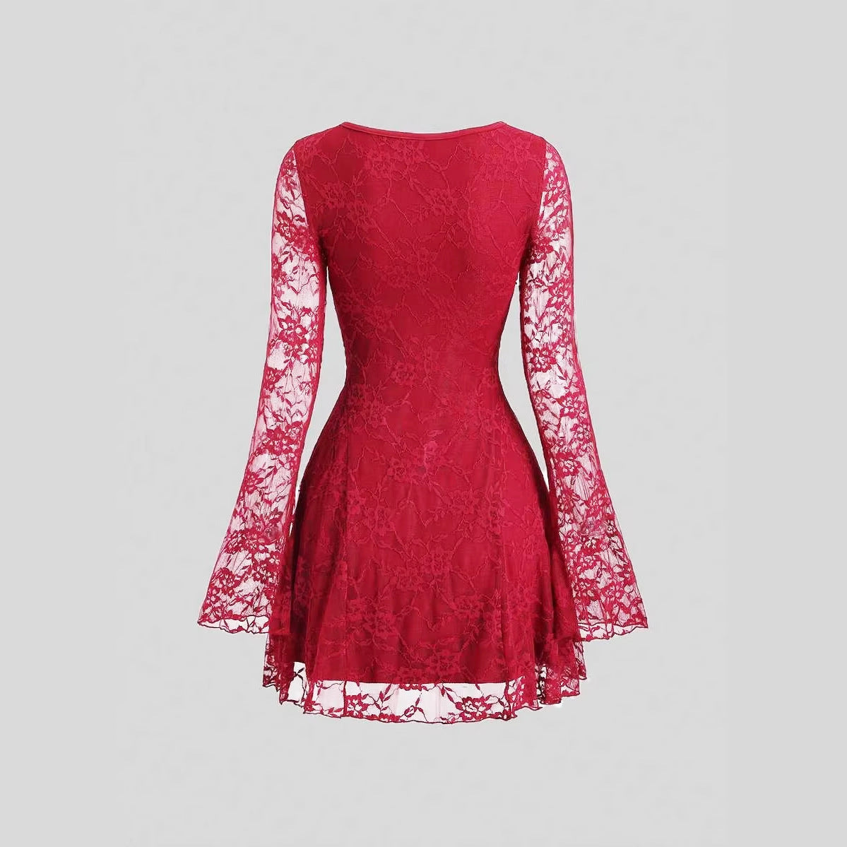 French Retro Pure Style Light Lace Sexy Tied Long Jumpsuits