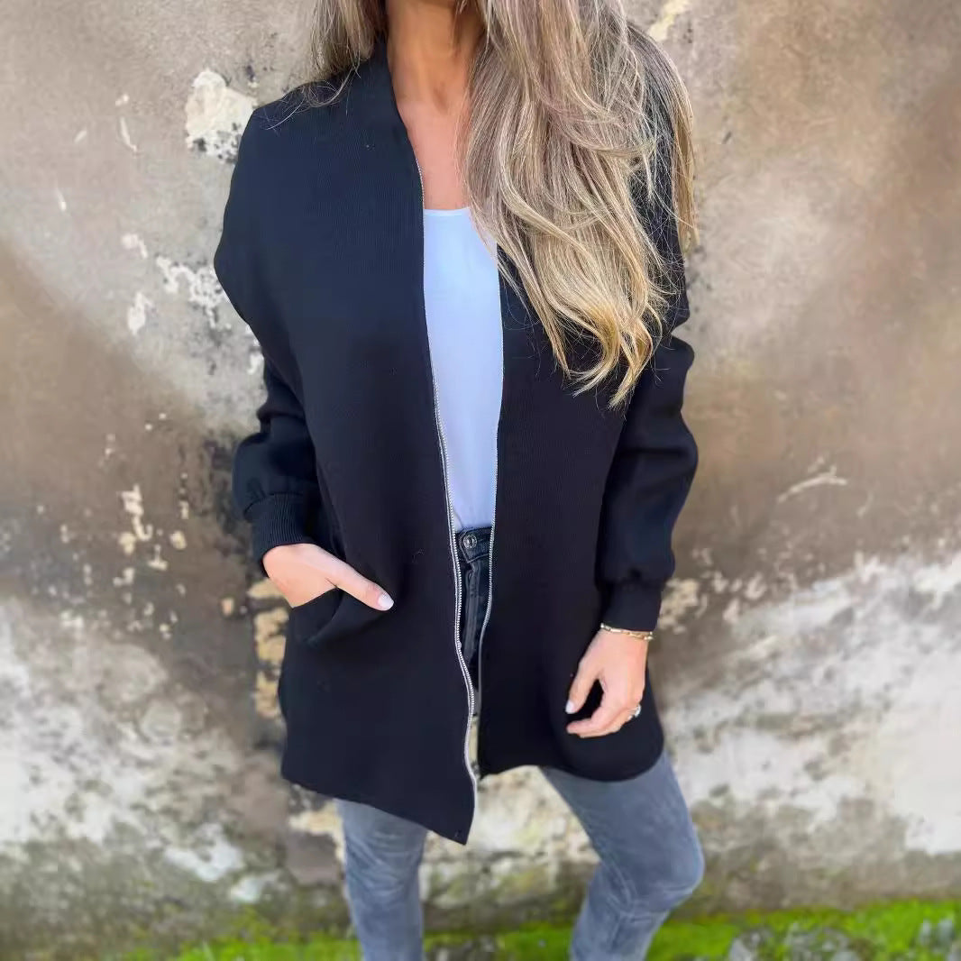 Women's Solid Color Casual Single-breasted Hooded Coats