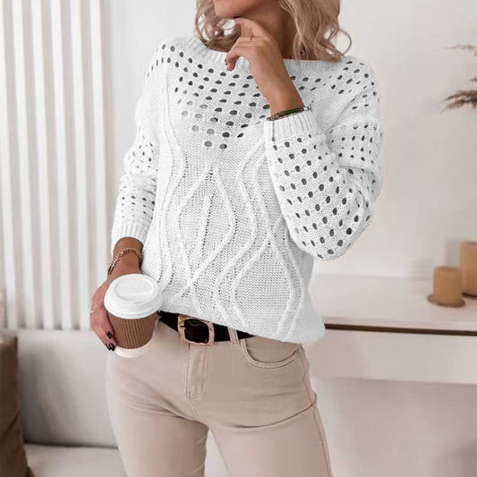 Women's Autumn Solid Color Loose-fitting Pullover Long Sweaters