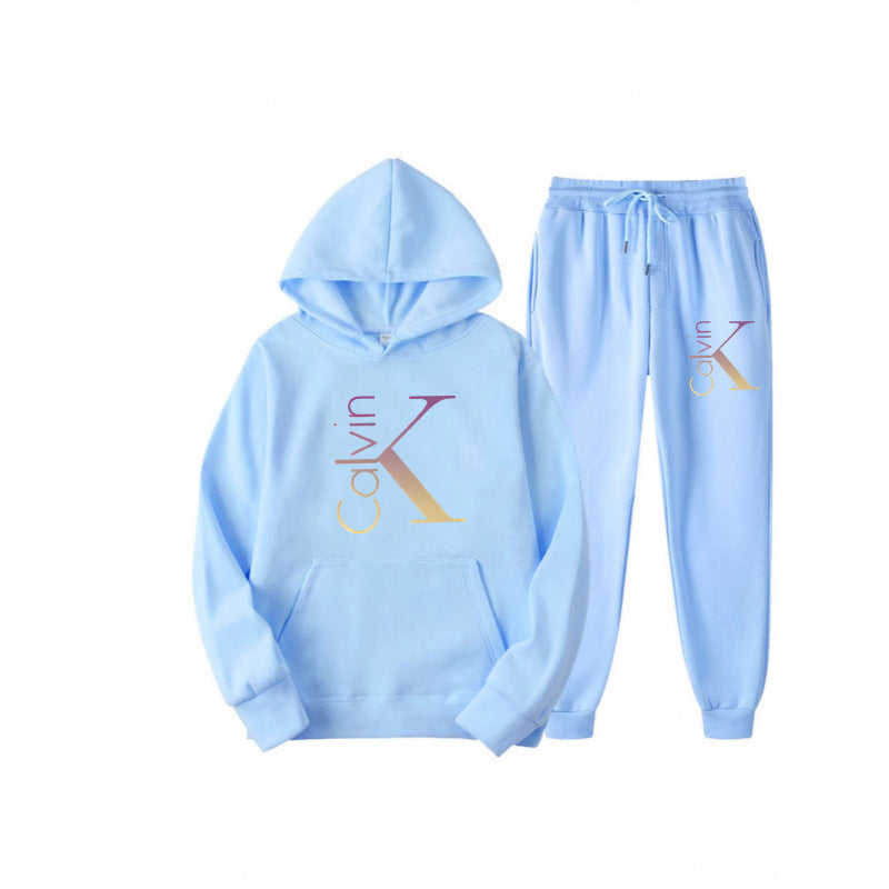 Hooded Sweatshirt Sports Two-piece Set Gradient Letter Suits