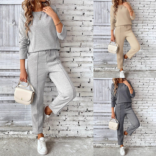 Glamorous Women's Autumn Round Neck Straight Fashion Casual Suit