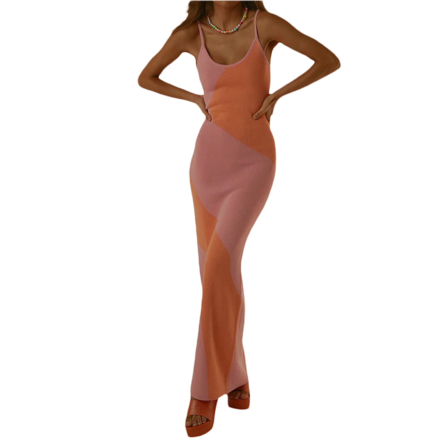 Women's Winter Fashion Sexy Style Printed Figure Flattering Long Dress
