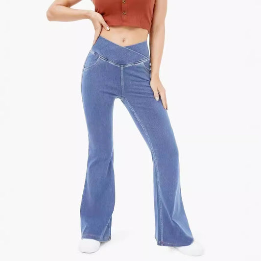 Women's Denim Bell-bottom Antibacterial High Elastic Fabric Jeans