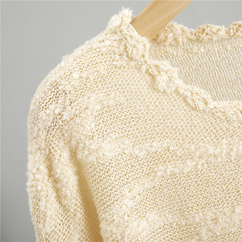 Style Pullover Knitted Loose-fitting Outerwear Female Tops