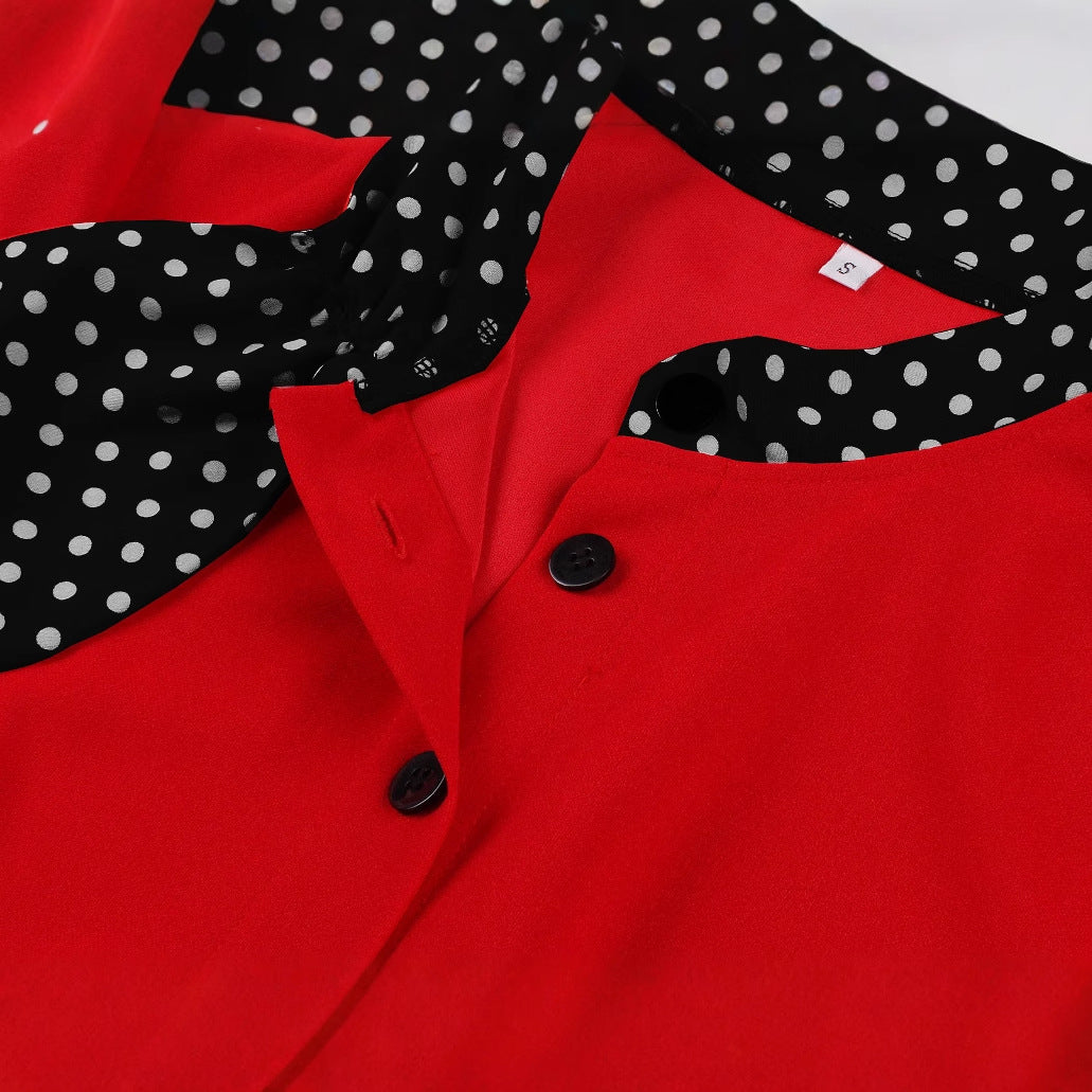 Polka Dots Retro Swing Puffy Slimming Dresses