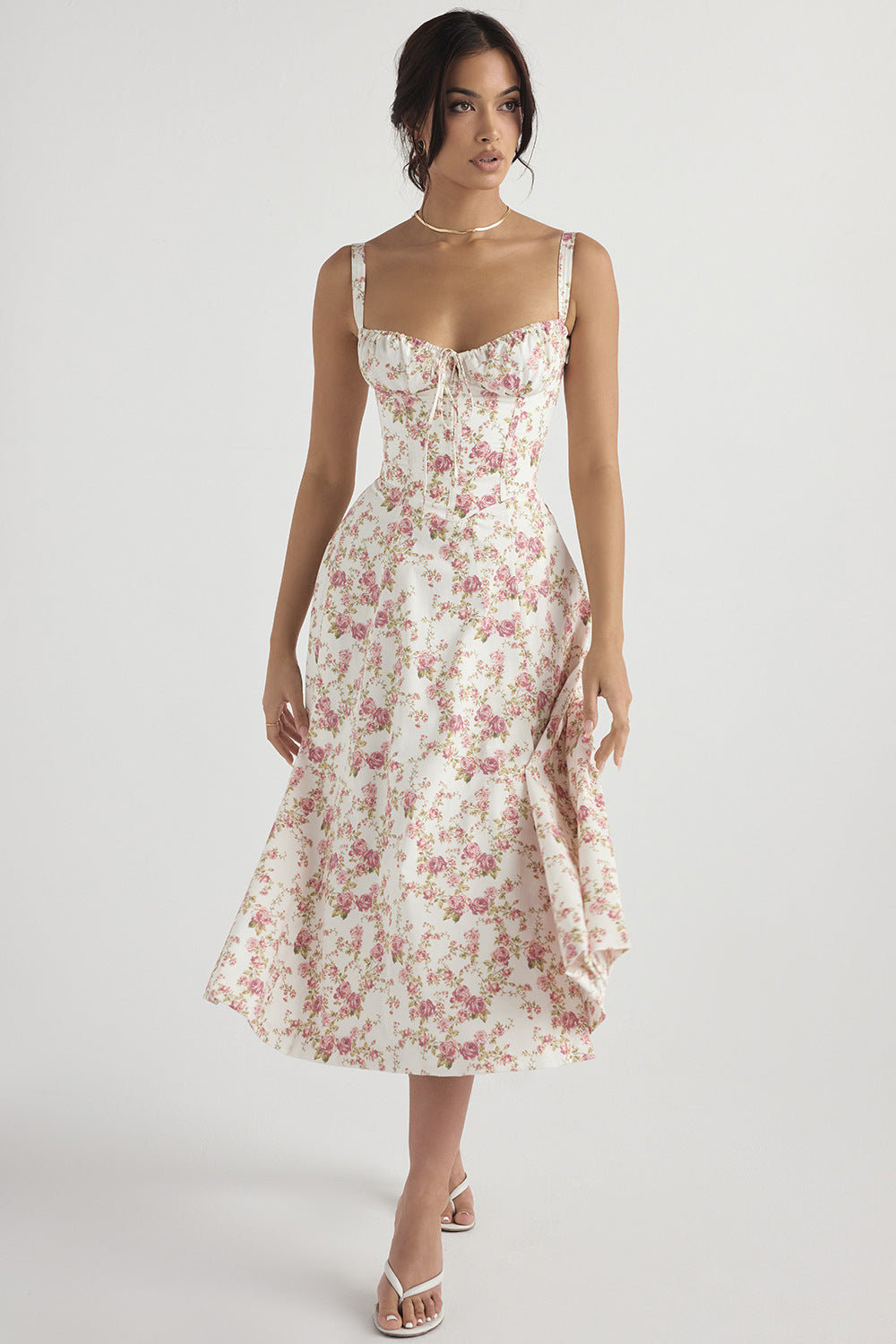 Floral Print Large Swing Dress With Dresses