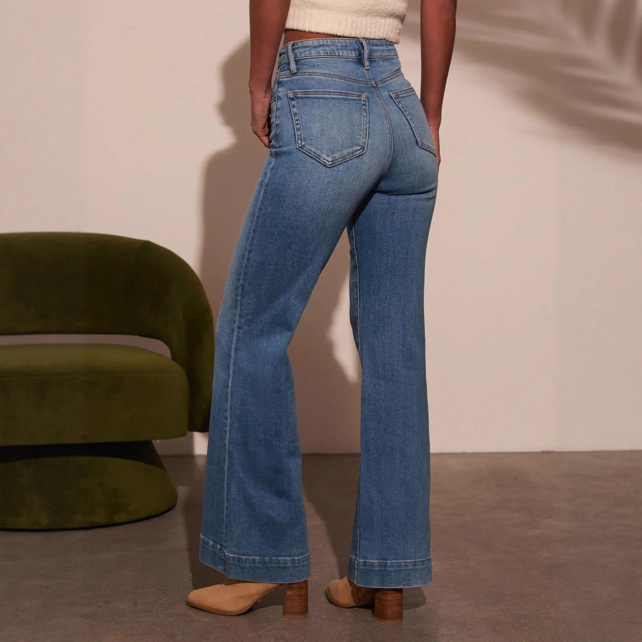 Women's Stretch Washed Stretchy Trousers Fashionable Temperament Jeans
