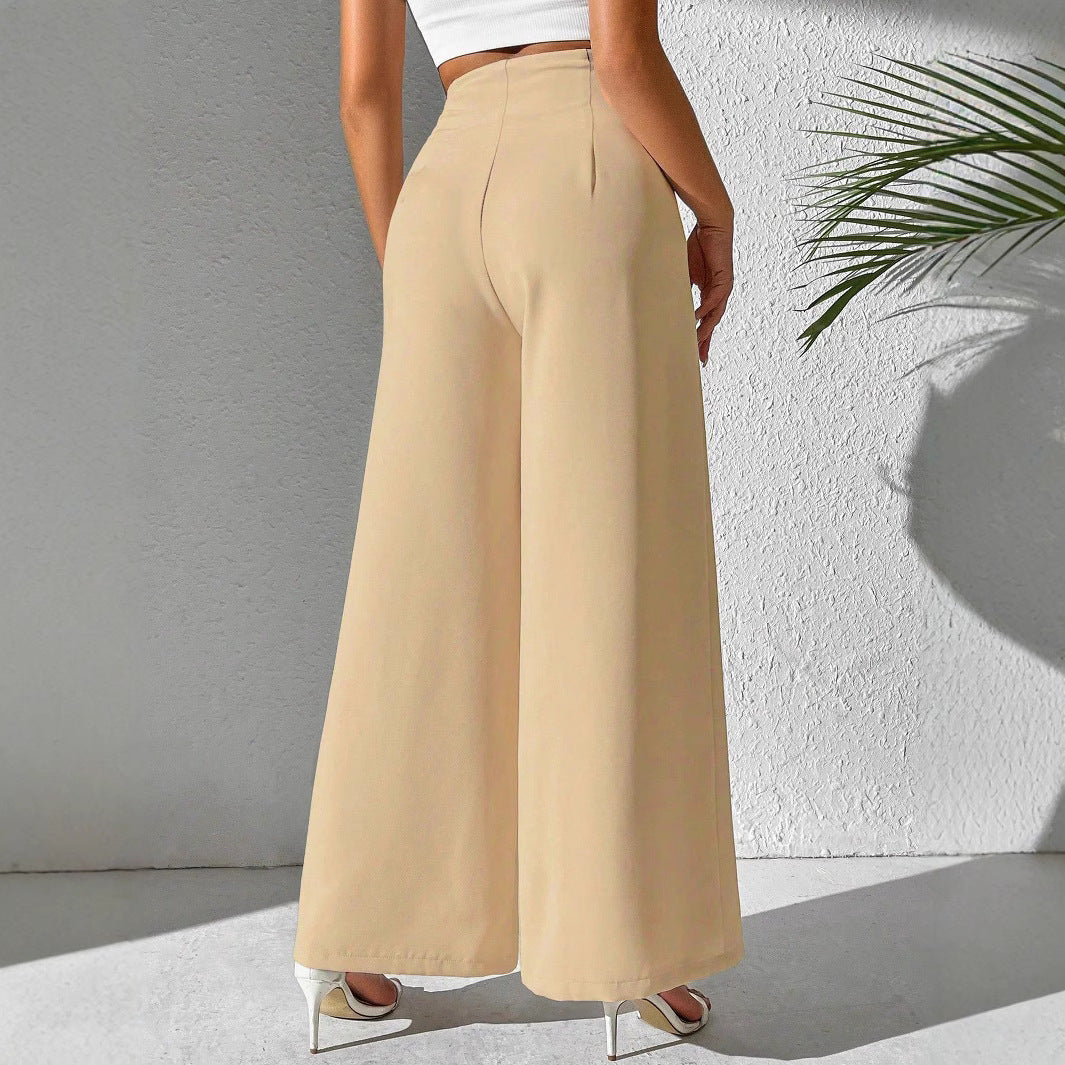 Women's Color High Waist Wide Leg Business Suits