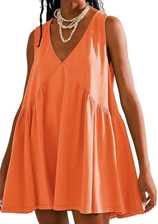 Women's Collar Sleeveless Pleated Pocket Dress Dresses