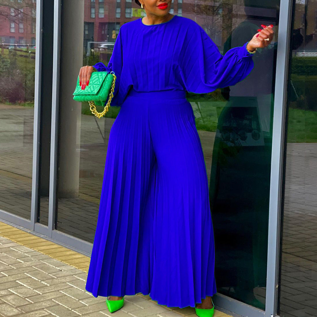 Women's Summer Loose Large Shirt Wide Leg Fashion Casual Suit