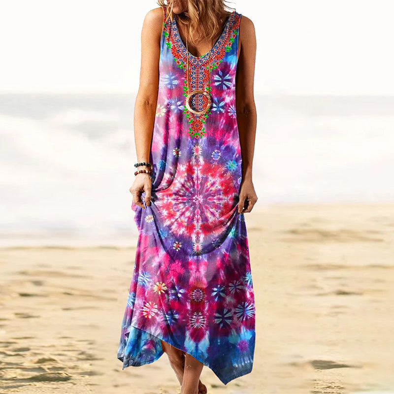 Women's Ethnic Style Loose Printed Long Dress
