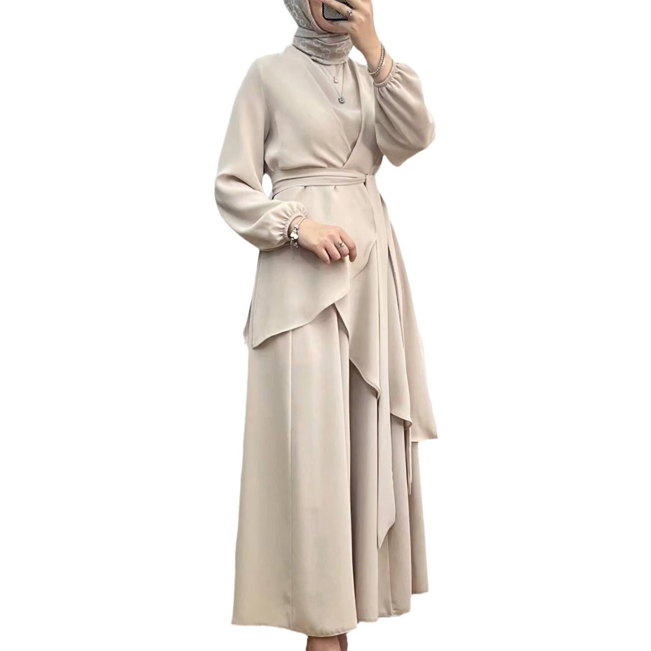 Women's Spring Muslim Style Solid Color Fashion Suits