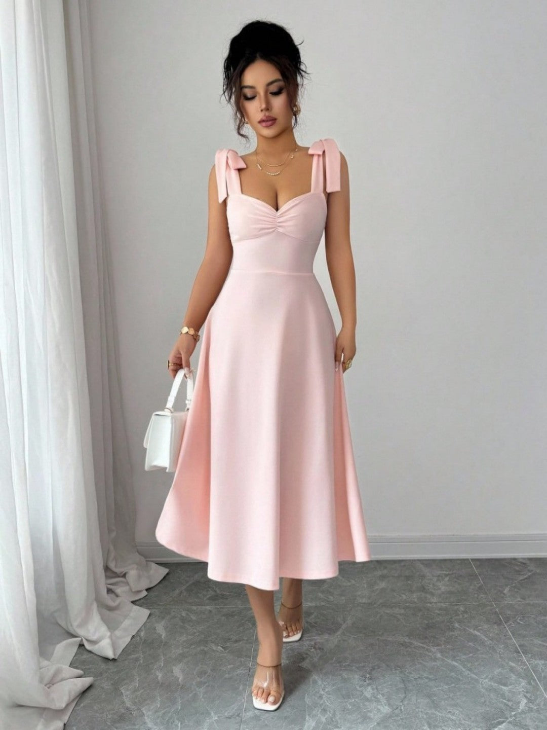 Women's Elegant Solid Color Strap Formal Dress