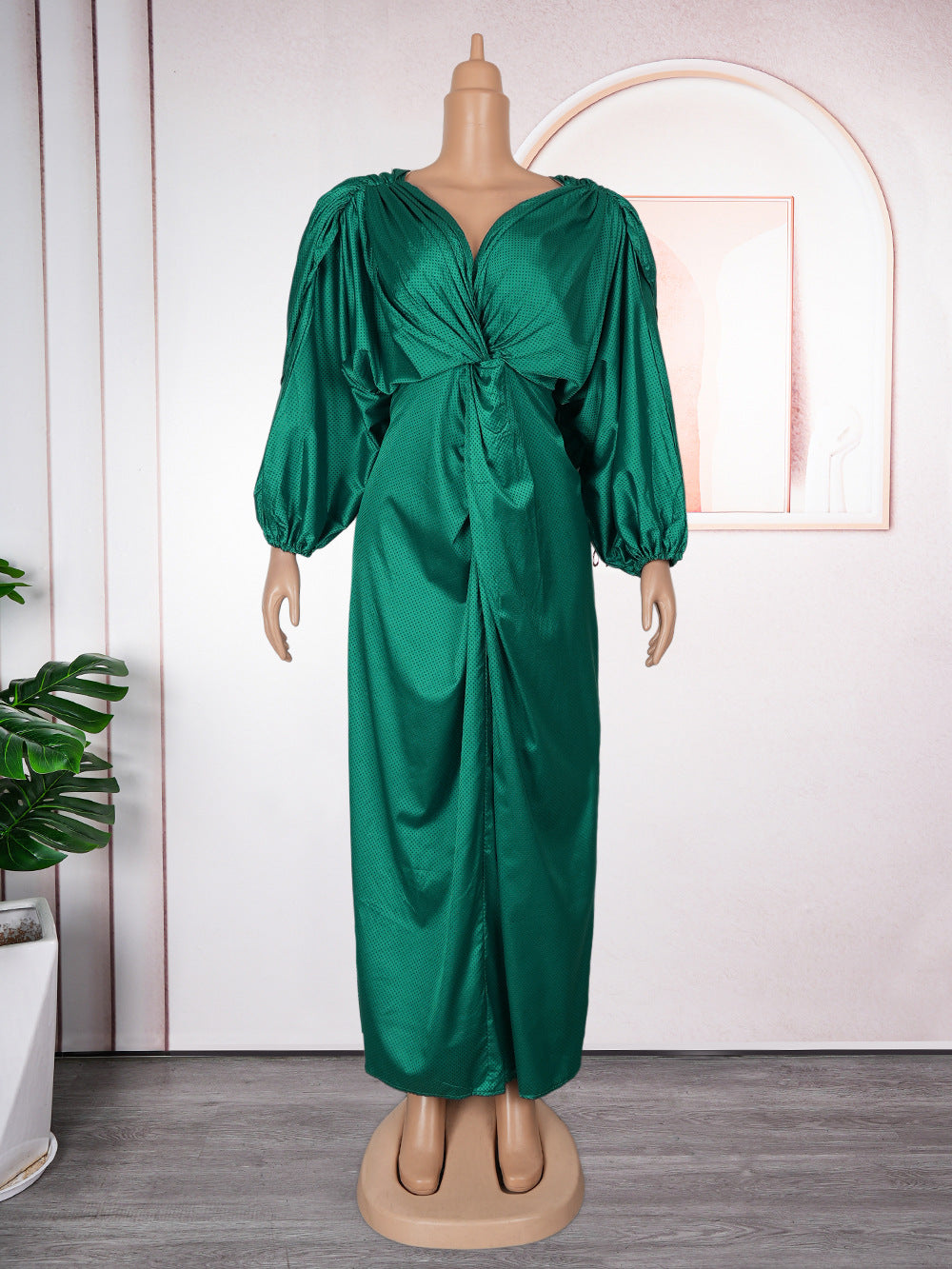 Women's Raglan Sleeve Dress Elegant High Waist Dresses