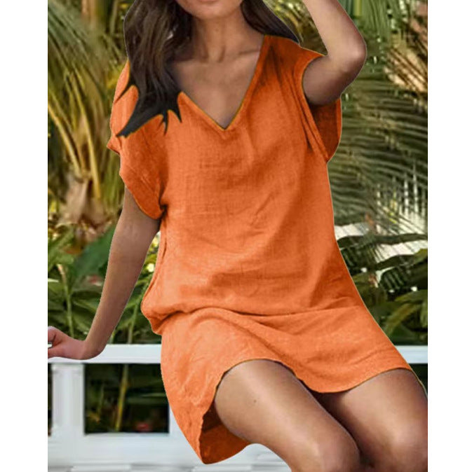 Women's Summer Solid Color Loose One-piece For Dress