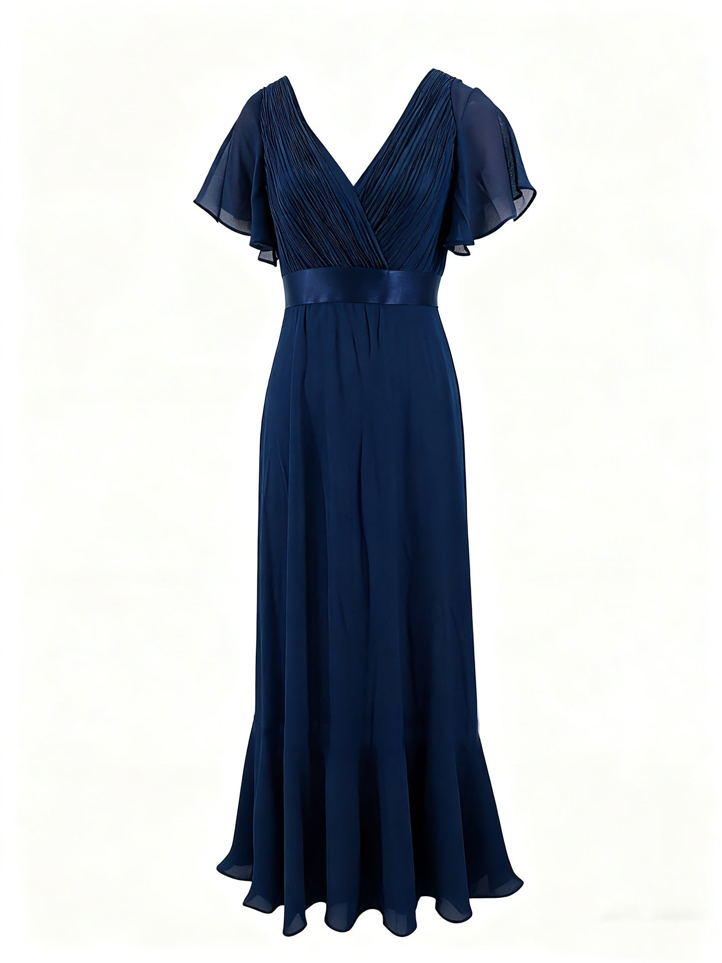 Women's Style Retro Bell Sleeve Waist Dress Chiffon Large For Dresses
