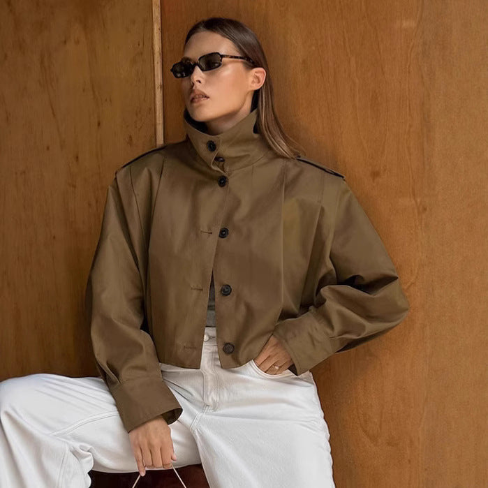 Women's Design Pleated Lapel Autumn Loose Long Clothing