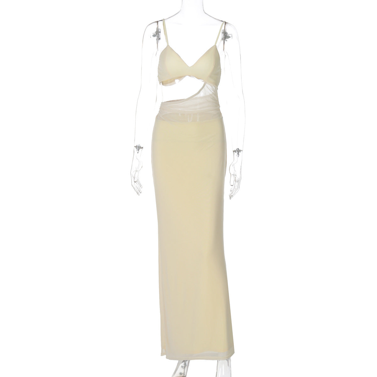 Women's Solid Color Camisole Midriff Outfit Fake Dresses