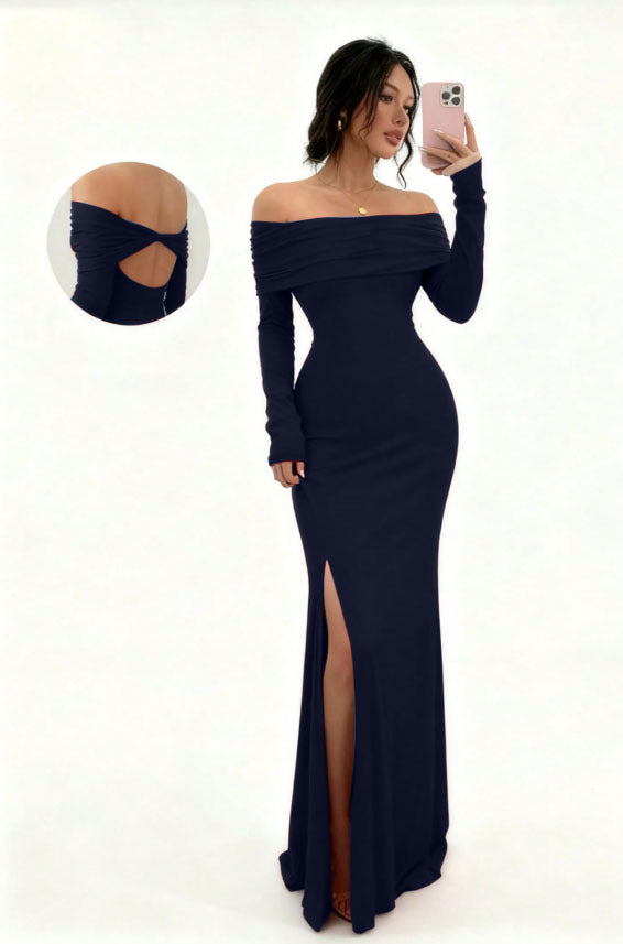 Autumn Long Sleeve Split Fashion Slim Dress