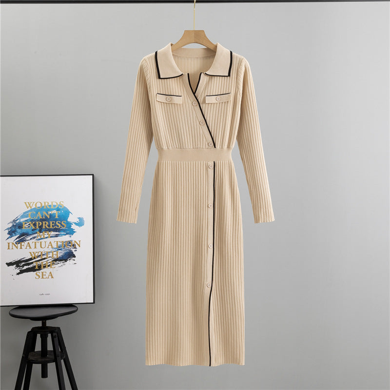 Women's Classic Style High-grade Adult Lady Like Woman Knitted Dress