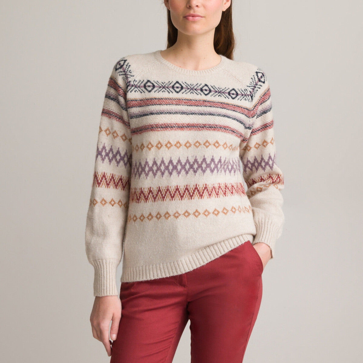 Women's Round Neck Multicolor Loose Fashion Pullover Sweater