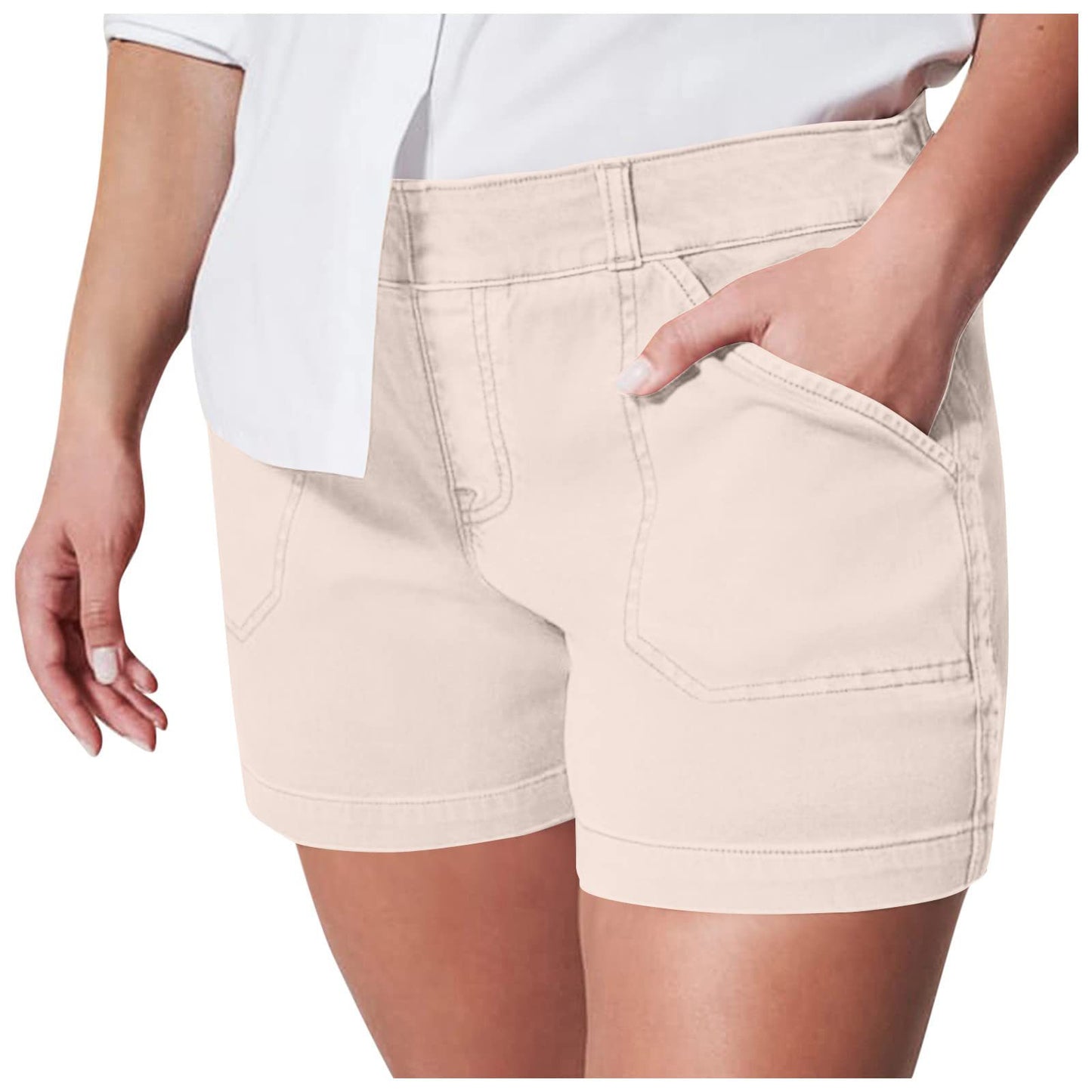 Fashion Simple Pocket Hip Lifting High Elastic Shorts
