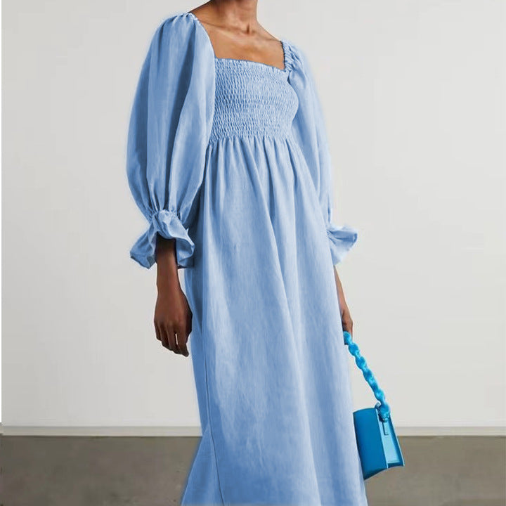Pretty Charming Classic Puff Sleeve Smocking Dress