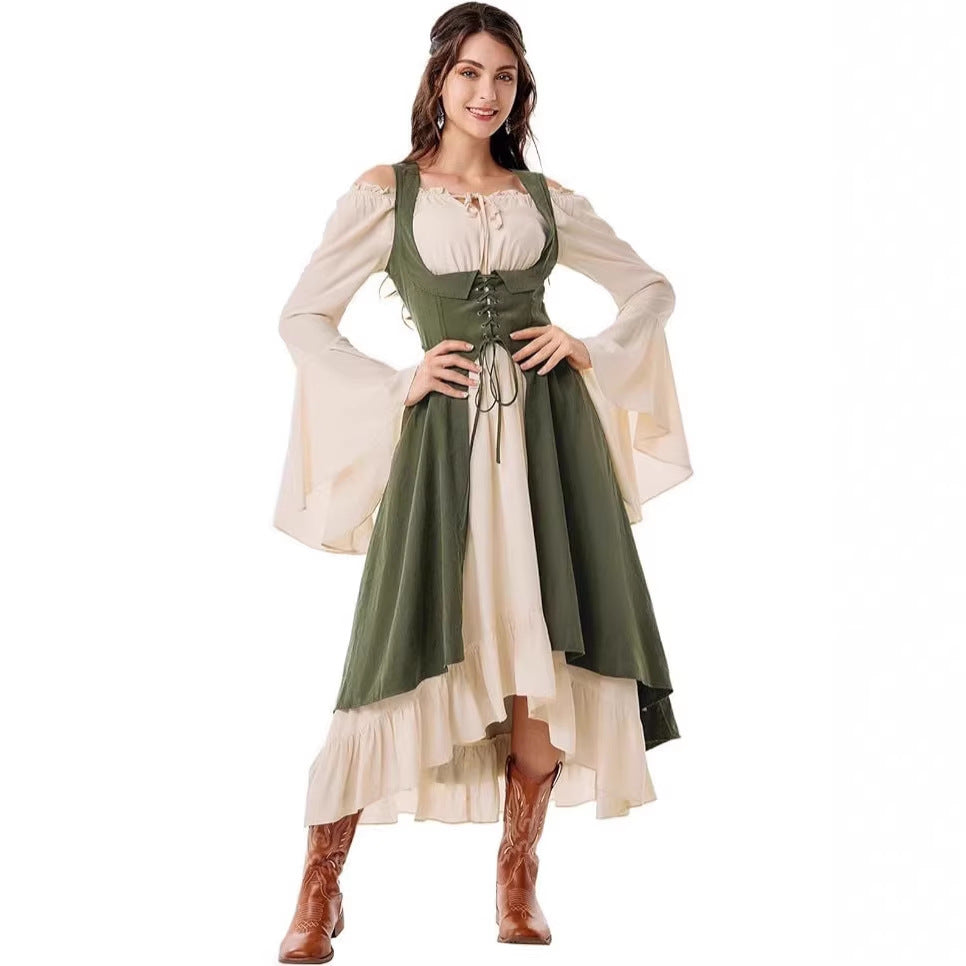 Women's Bust Girth Pirate Farmer High Low Dress