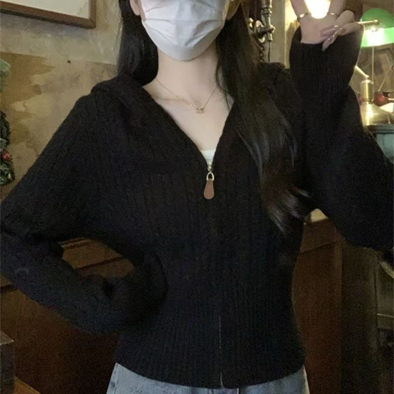 Women's Hooded Solid Color Slim Fit Soft Sweaters