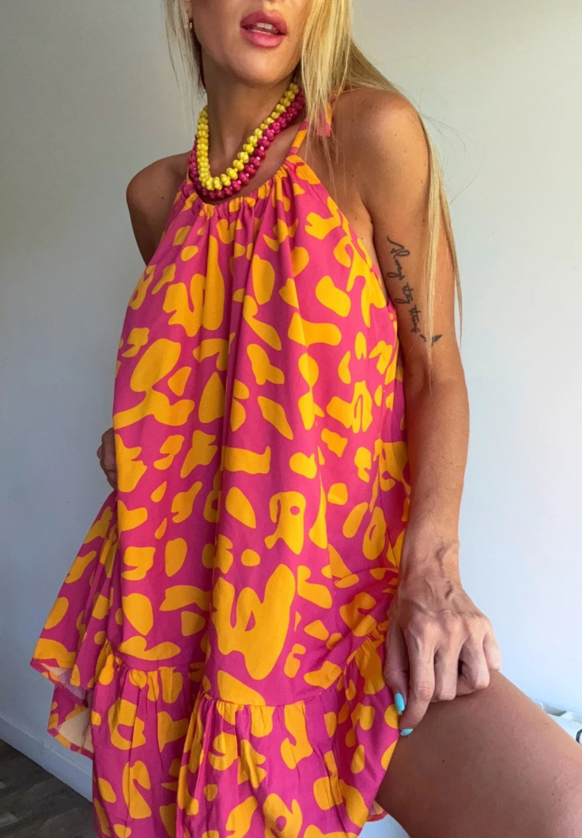 Classy Pretty Women's Summer Sleeveless Printed Dress