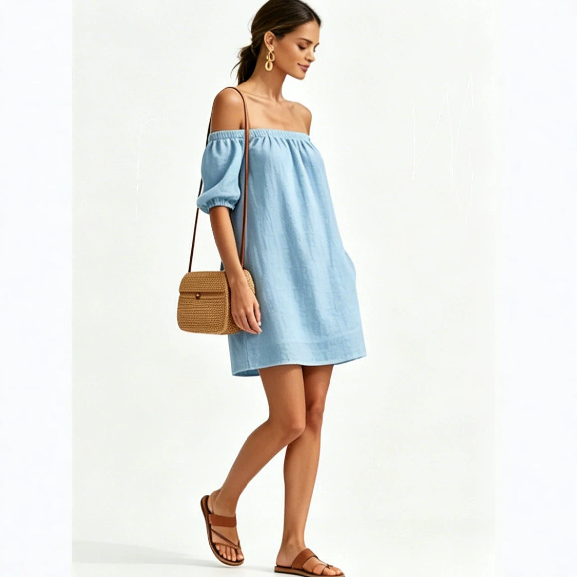 Women's Summer Cotton Linen Fashion Loose Temperament Solid Dress