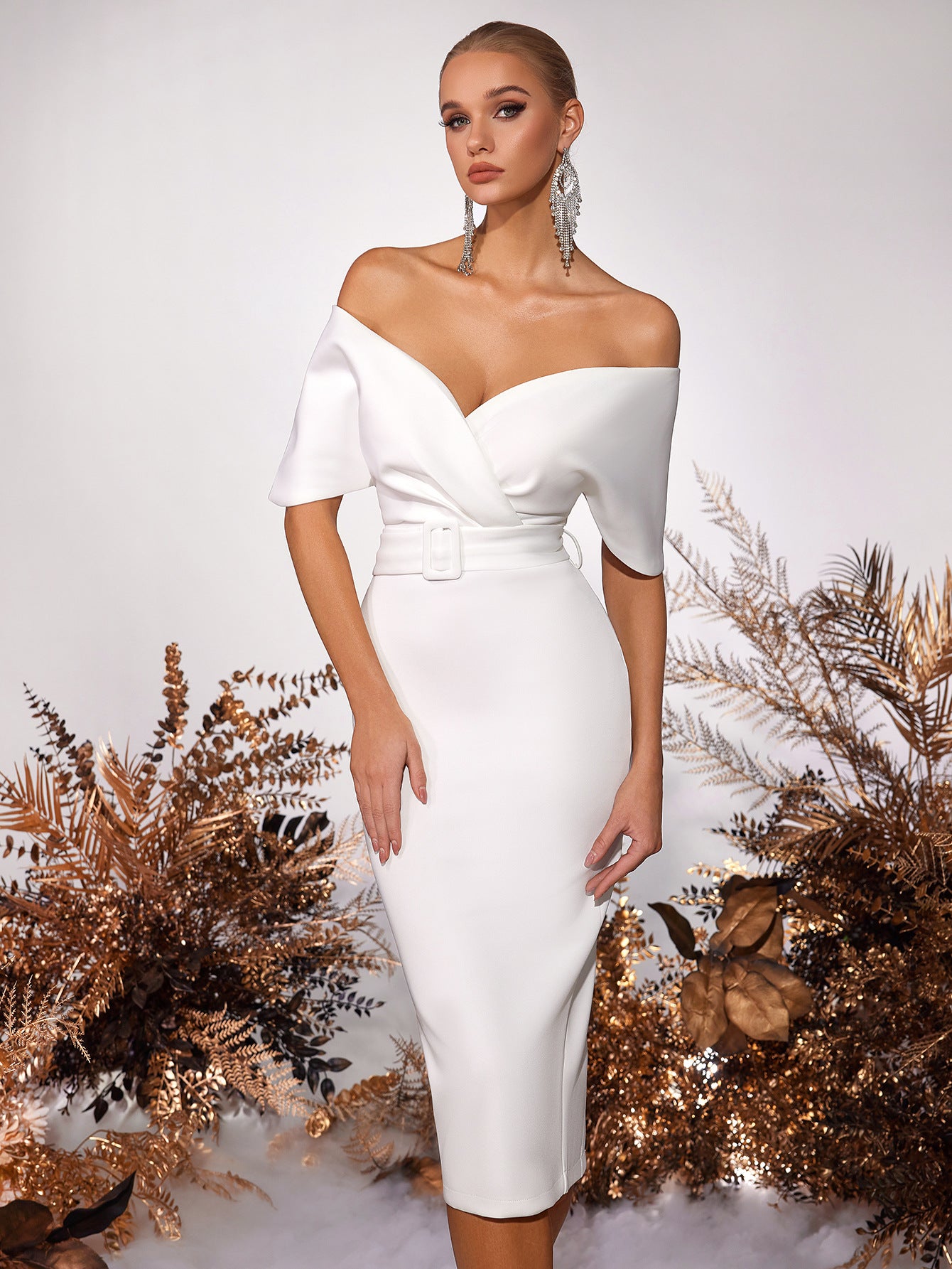 Summer Graceful Fashionable High Waist Slim Party Dress