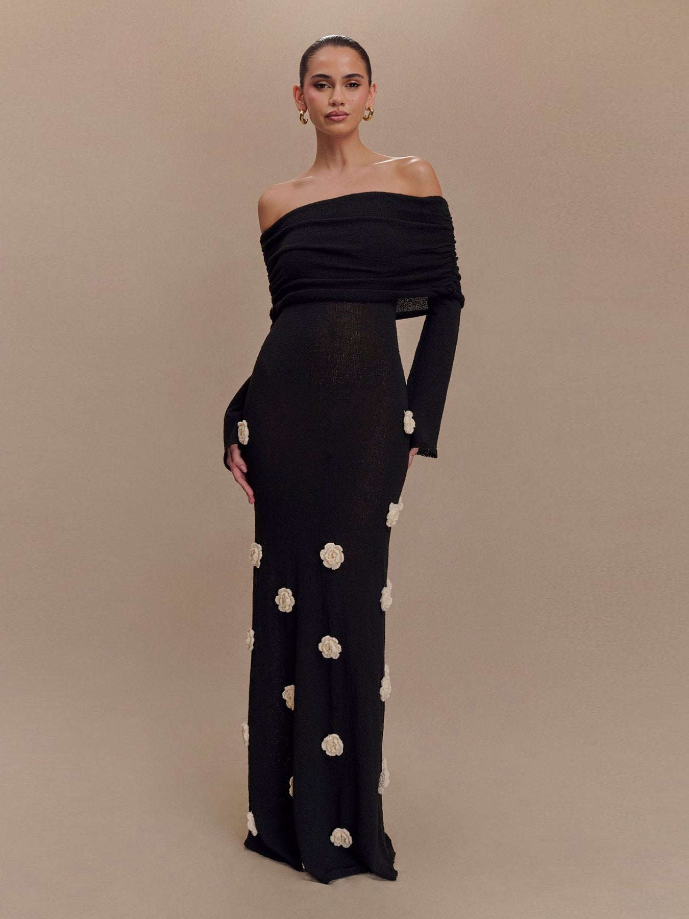 Women's Sexy Three-dimensional Flower Dress Knitted Dresses