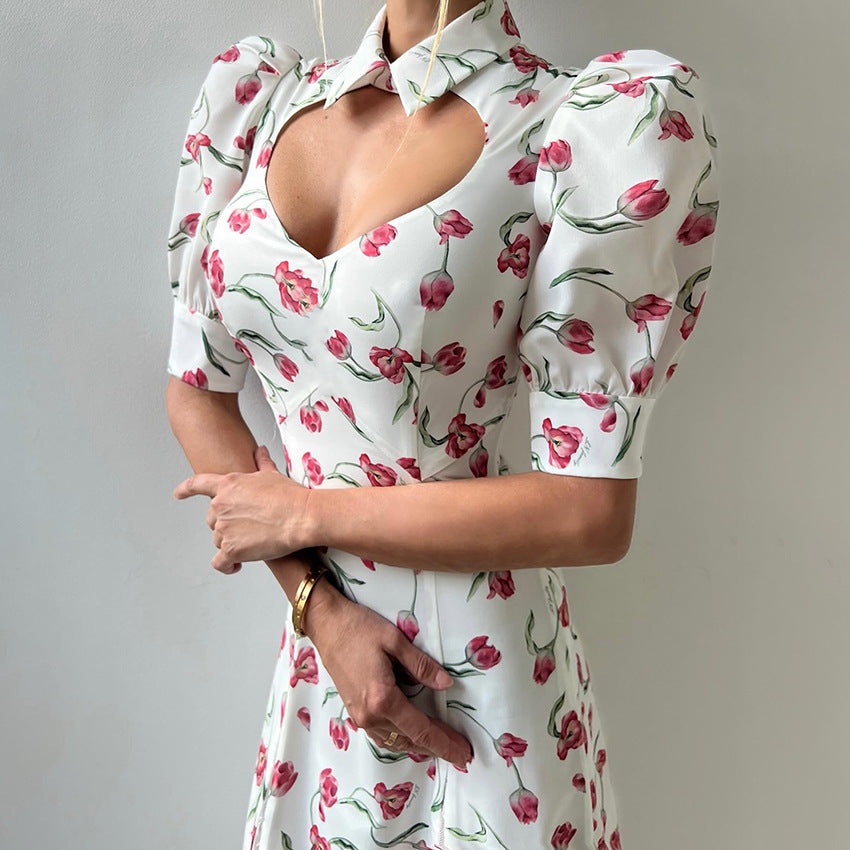 Women's Floral Dress Summer Design Lace Stitching Dresses