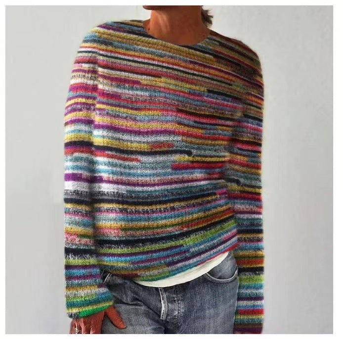 Women's Pattern Pullover Casual Loose Long Sleeve Women's Sweater