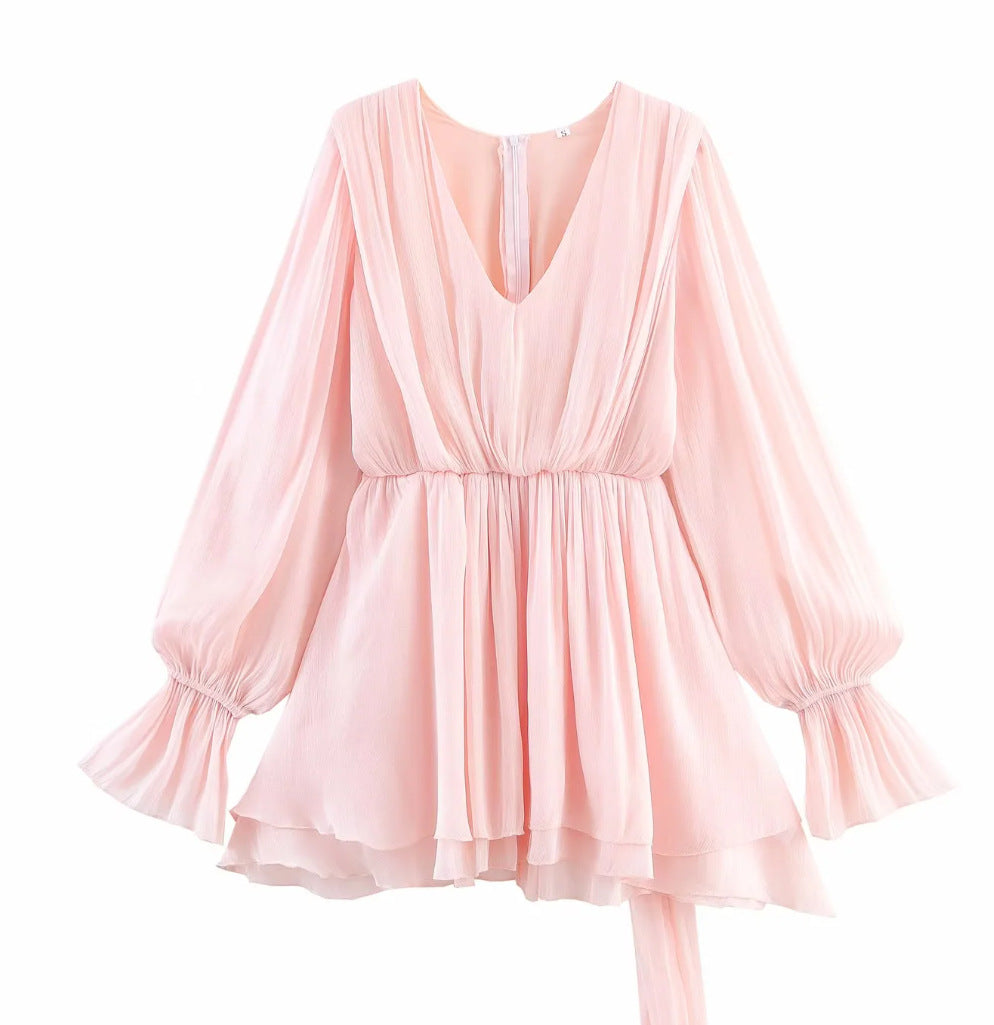 Women's Pure Desire Wind Waist Irregular Hem Dresses