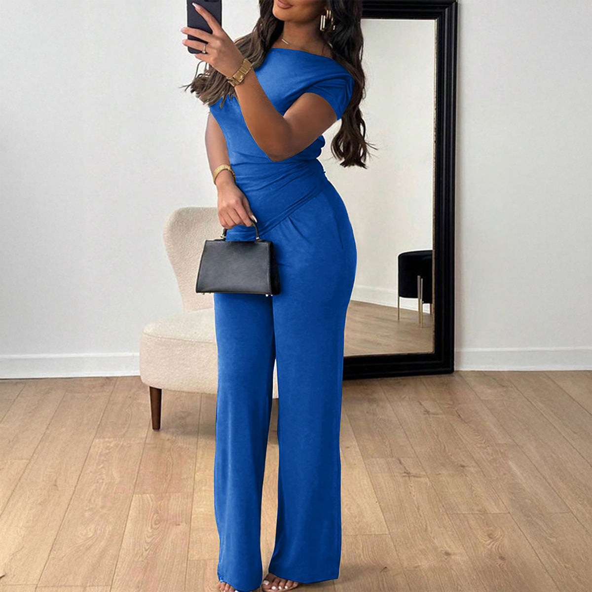 Women's Simple Elegant Summer Wind Sleeve Trousers Suits