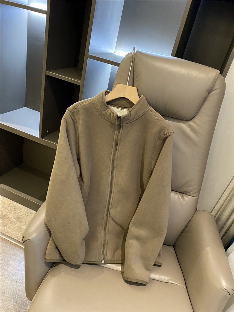 Composite Veet Lamb Fur Windproof Thickening Stand Jackets