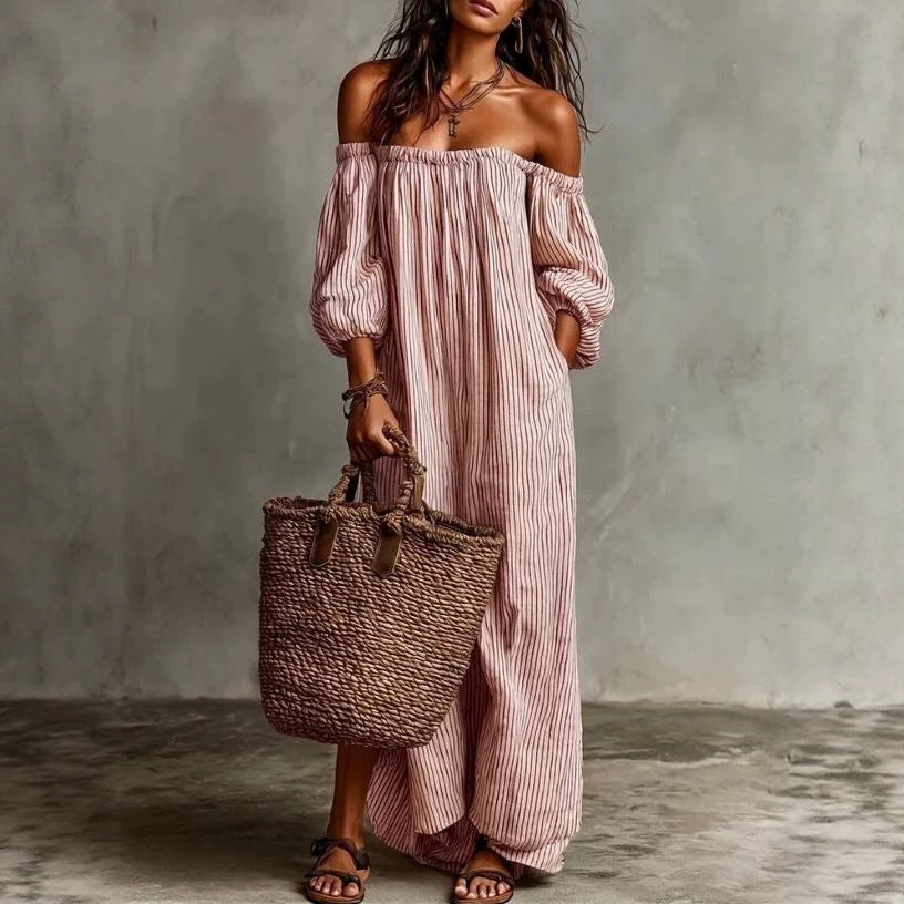 Classic Women's Summer Striped Elegant Casual Dress