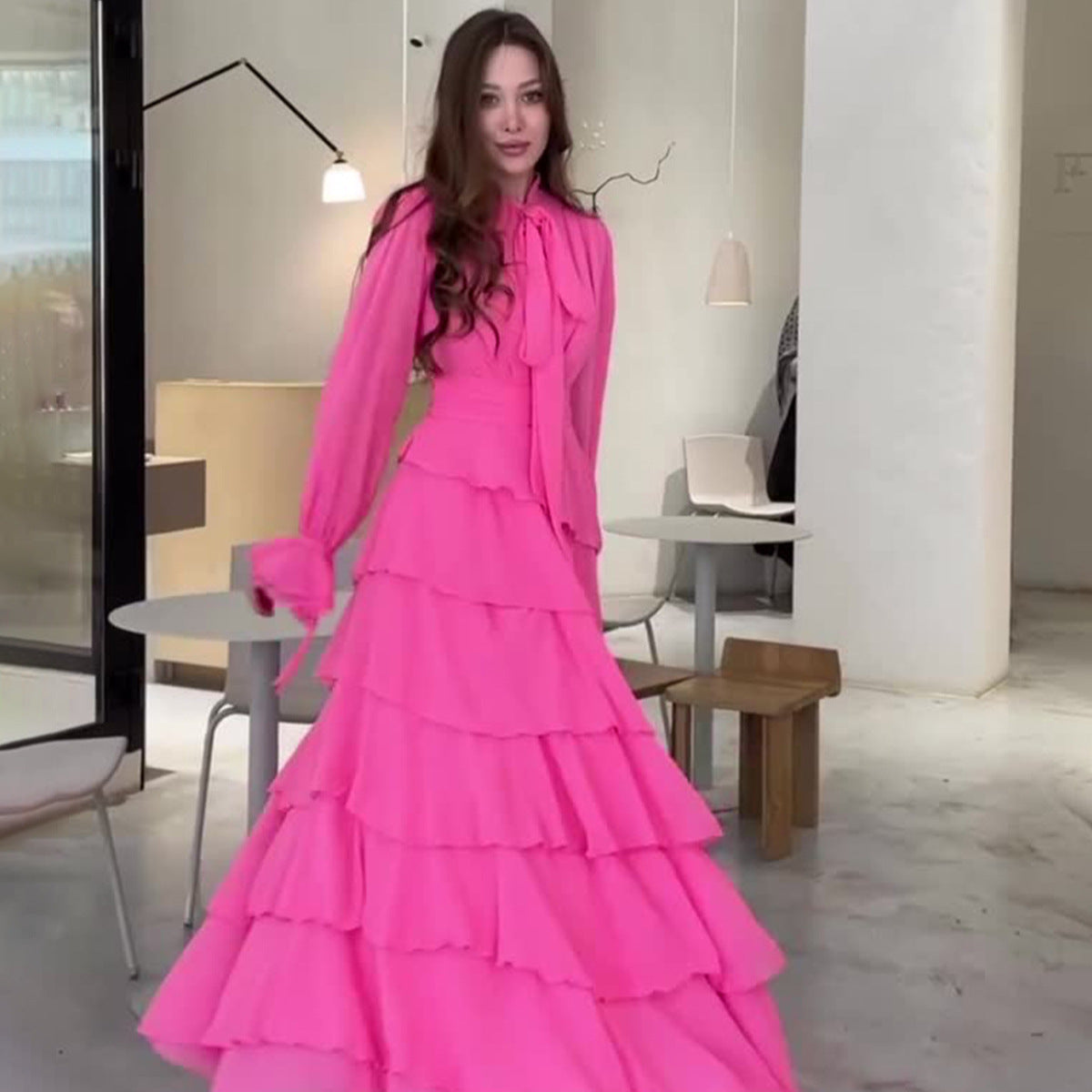 Palace Style Chiffon Design Sense Half Dresses