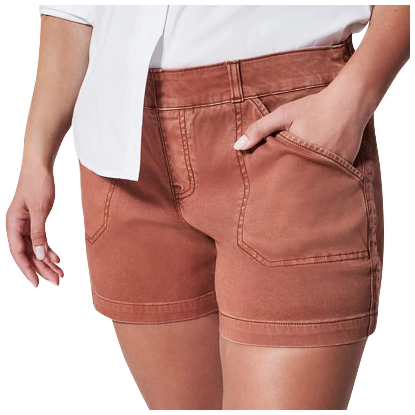 Fashion Simple Pocket Hip Lifting High Elastic Shorts