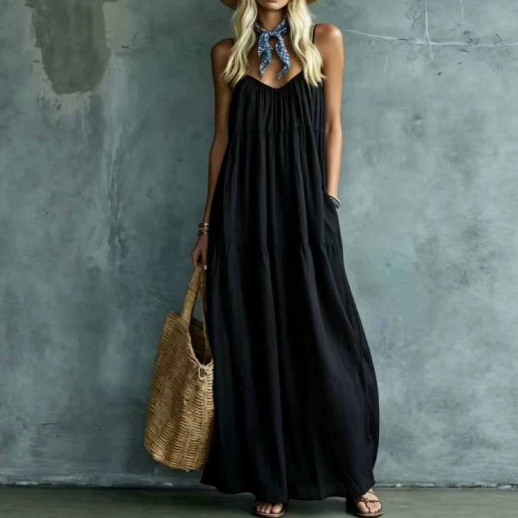 Vintage Bohemian Style Loose Vacation Blended Dress