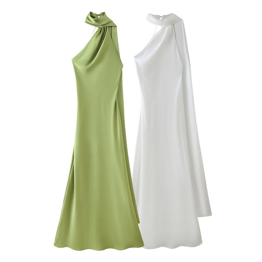 Women's Autumn Fashion Simple Ribbon Halter Midriff Clothing