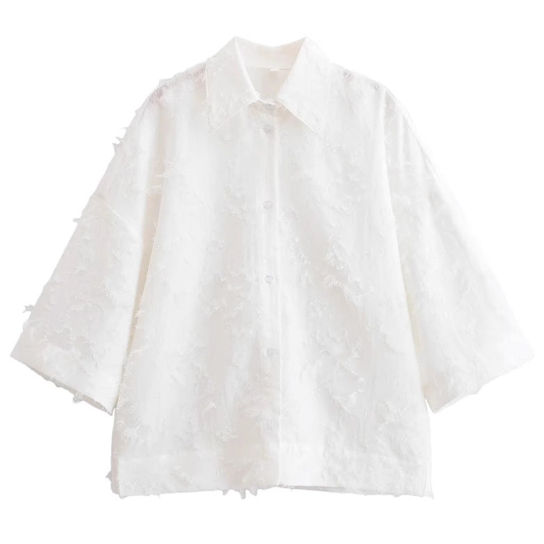 Women's Attractive Temperamental Tassels Feather Shirt Suits
