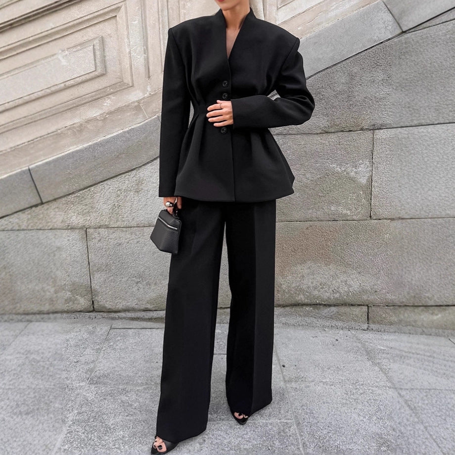 Women's Commuter Black Set Autumn Fashion Workplace Suits